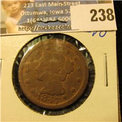 1847 BRAIDED HAIR LARGE CENT