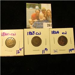 1860CN, 1863CN, AND 1864CN INDIAN HEAD PENNIES