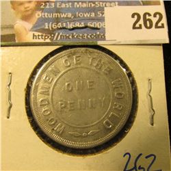 WOODSMEN OF THE WORLD TOKEN FOR ONE PENNY