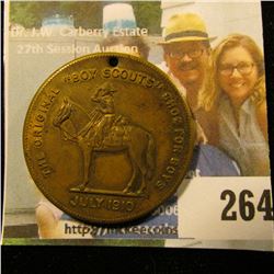 EXCELSIOR SHOE COMPANY TRADE TOKEN…"THE ORIGINAL BOY SCOUT SHOES FOR BOYS" IS THE MOTTO ON THE FRONT