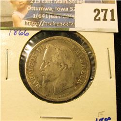 1866 FRENCH SILVER 2 FRANCS