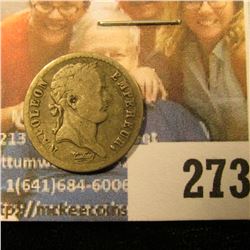 SILVER FRENCH HALF FRANC DATED 1810-B KM NUMBER 691.2