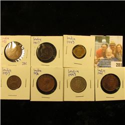 COINS FROM INDIA COIN COLLECTION INCLUDES 1936 QUARTER ANNA, 1953 ONE PICE, 1943 HALF ANNA, 1907 QUA