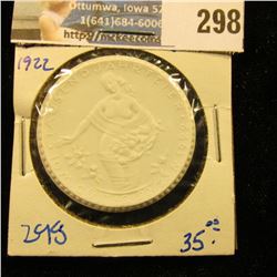 PORCELAIN GERMAN NOTGELD DATED 1922.  THIS IS THE FIRST NOTGELD COIN I HAVE COME ACROSS THAT IS PORC