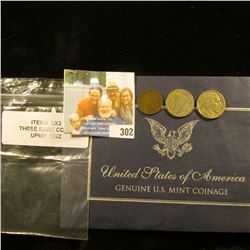 Item #XX3 THREE RARE COINS UPM# 1262: consists of 1903 Indian Cent, Good, 1910 Liberty Nickel, Good;