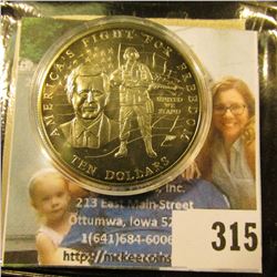 2002 Republic of Liberia $10 Commemorative "America's Fight For Freedon", with literature from the A