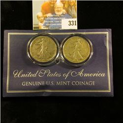 1942 P & 43 P U.S. Walking Liberty Silver Half Dollar, VG.