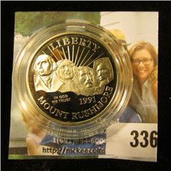 1991 S U.S. Mount Rushmore/Bison Commemorative Proof Half Dollar, encapsulated.