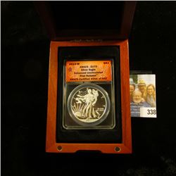 2013 W United States Silver Eagle slabbed by ANACS and in cherry wood box "Enhanced Uncirculated Fir