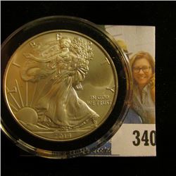 2014 U.S. Silver American Eagle One Dollar .999 Fine Silver. Gem BU. Encapsulated.