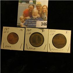 1969 & 79 Austria One Shilling coins & 1969 50 Groschen.