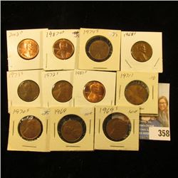 1968S, 69P, S, 70S, 71S, 72S, 73S, 74S, 1983D, 87D, & 2008D Lincoln Cents.