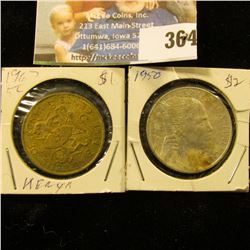 1950 Italy 5 Lire & 1967 Kenya 5c.