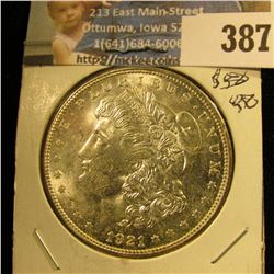1921 P U.S. Morgan Silver Dollar, Gem BU.
