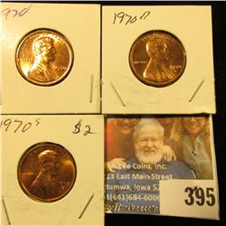1970 P, D, & S Red Gem BU Lincoln Cents.