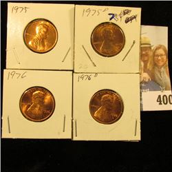 1975 P, D, 76 P, & D Red Gem BU Lincoln Cents.