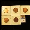 Image 2 : 2005 D, 06 D, 07 D, 08 P & D Red Gem BU Lincoln Cents.