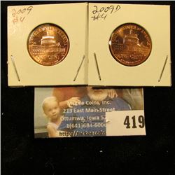 2009 P & D Capitol Red Gem BU Lincoln Cents.