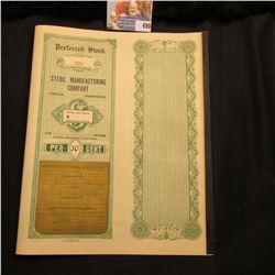 Early 1900 Unissued Stock Certificate for  Steril Manufacturing Company with two pages of interest c