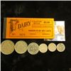 Image 1 : (6) Different Good for Tokens from Iowa and Wyoming; & an old, but Mint condition "$2.00 Dairy Coupo