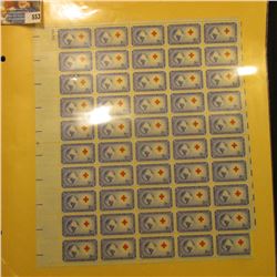 Mint Sheet of 50 Three Cent Stamps United States Postage  Honoring the International Red Cross Found