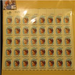 Mint Sheet of 50 Thirteen Cent Stamps United States Postage "Clara Maas She Gave Her Life"; & 1932 M