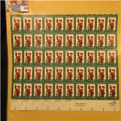 Sheet of 50 Eight Cent Stamps United States Postage "Twas The Night Before Christmas"; & 1932 Mint S