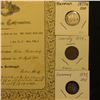 Image 2 : 1871 Death Certificate written in German??? I think? & 1874 Two Pfennig with solder on reverse; 1875