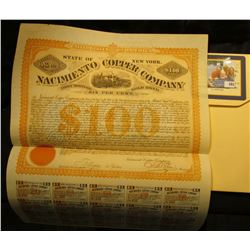 "United States of America State of New York No.152 $100 Nacimiento Copper Company First Mortgage, Go