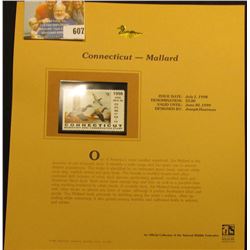 1998 Connecticut Migratory Bird Conservation $5.00 Stamp depicting a flock of Mallards, Mint, unsign