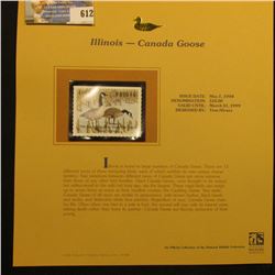 1998 Illinois Migratory Waterfowl $10.00 Stamp depicting a pair of Canada Geese, Mint, unsigned, in 