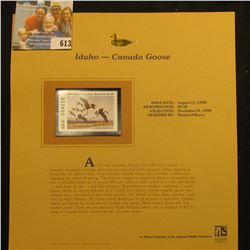 1998 Idaho Migratory Waterfowl $6.50 Stamp depicting a flock of Canada Geese, Mint, unsigned, in vin