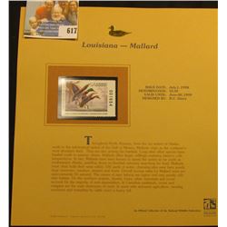 1998 Louisiana Waterfowl $5.50 Stamp depicting a pair of Mallard Ducks, Mint, unsigned, in vinyl pag