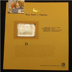 1998 New York Waterfowl $5.50 Stamp depicting a pair of Osprey, Mint, unsigned, in vinyl page with l