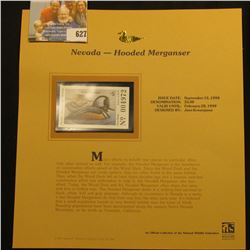 1998 Nevada Waterfowl $5.00 Stamp depicting a pair of Hooded Merganser, Mint, unsigned, in vinyl pag