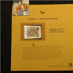 1998 Oregon Waterfowl $5.00 Stamp depicting a flock of Northern Pintail Ducks, Mint, unsigned, in vi