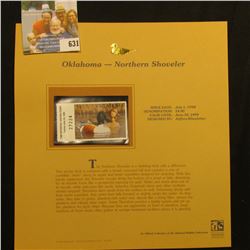 1998 Oklahoma Waterfowl Hunting $4.00 Stamp depicting a pair of Northern Shoveler, Mint, unsigned, i