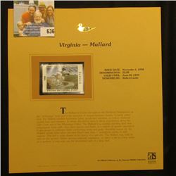 1998 Virginia Waterfowl $5.00 Stamp depicting a flock of Mallard Ducks, Mint, unsigned, in vinyl pag