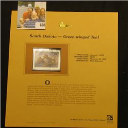 1998 South Dakota Waterfowl $2,00 Stamp depicting a pair of Green-Winged Teal, Mint, unsigned, in vi