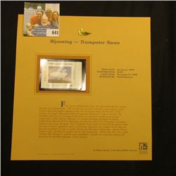 1998 Wyoming Waterfowl $5.00 Stamp depicting a pair of Trumpeter Swans, Mint, unsigned, in vinyl pag