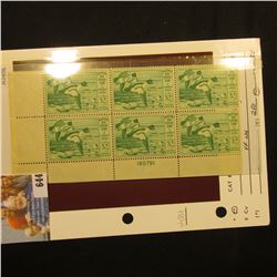 1949 RW16 Plateblock of Six U.S. Federal Migratory Waterfowl $2 Stamps, VF, NH, originally sold by S