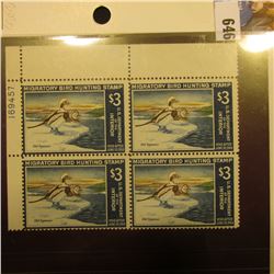 1967 RW34 Plateblock of Four U.S. Federal Migratory Waterfowl $3 Stamps, Fine, NH, originally sold b