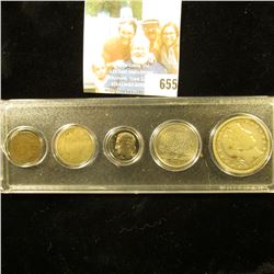Five-Piece Type Set of U.S. Coins in a Snaptite case, includes 1890 Indian Cent, 1912 D Liberty Nick