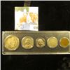 Image 1 : Five-Piece Type Set of U.S. Coins in a Snaptite case, includes 1905 VG Indian Cent, 1909 Liberty Nic