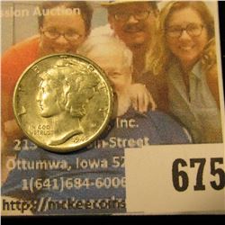 1945 D Mercury Dime Choice BU with original very light toning.