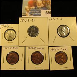 1943 P, D, S World War II Emergency U.S. Steel Cent Set & 1949 P, D, & S Cent Set, all high grades.