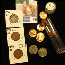 1924 S Cent VG, 1932 P Cent VF; 1944P & 45S Silver World War II Nickels; (12) 1955 D Cents BU (some 