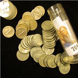 (35) 1943 WW II era U.S. Steel Cents in a plastic tube; & (10) 1930 era Silver Mercury Dimes.