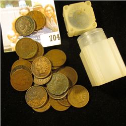 (25) Mixed Date Indian Head Cents dating back to 1883 in a small plastic tube.