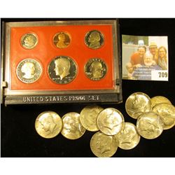 1980 S U.S. Proof Set, box a little ragged; (2) 1966P, (6) 67P, & (2) 68D EF-BU 40% Silver Kennedy H